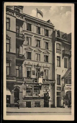 AK Lübeck, Bahnhofs-Hotel und Restaurant, Karl Kossel, Obertrave 3