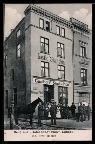 AK Lübeck, Gasthof und Logierhaus Stadt Plön, Inh. Ernst Bohlen