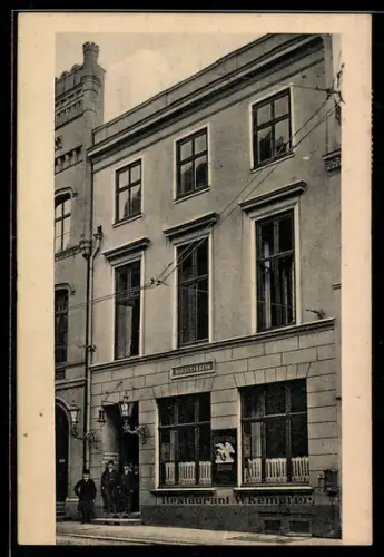 AK Lübeck, Fassandenansicht vom Restaurant W. Kempfer