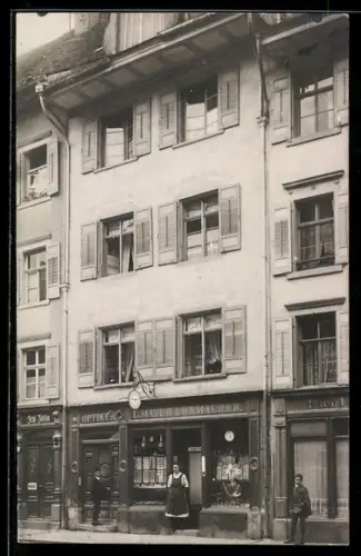 Foto-AK Waldshut, Uhrmacher L. Mayer in der Kaiserstrasse 9