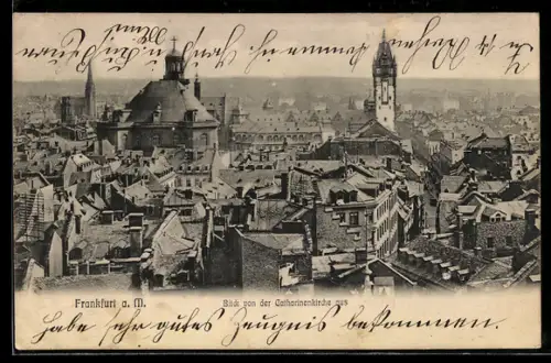 AK Frankfurt a. M., Blick von der Catharinenkirche