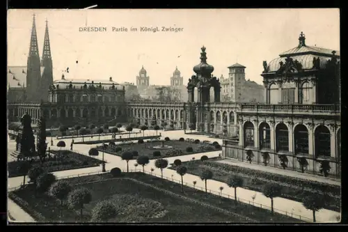 AK Dresden, Partie im Königl. Zwinger
