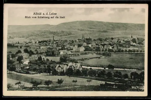 AK Alfeld a. d. Leine, Blick vom Schlehberg auf den Ort