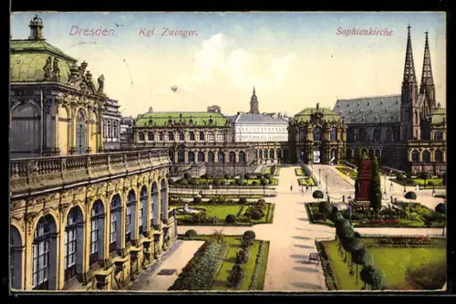 AK Dresden, Kgl. Zwinger, Sophienkirche