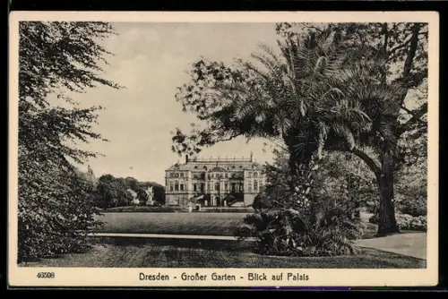 AK Dresden, Grosser Garten, Blick auf Palais