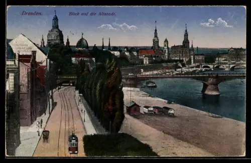 AK Dresden, Blick auf die Altstadt