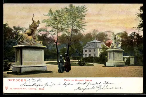 AK Dresden, Partie im Grossen Garten