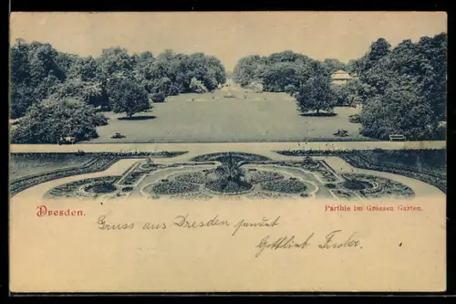 AK Dresden, Partie im Grossen Garten