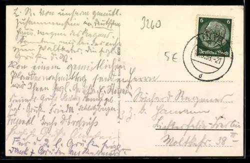 AK Rinteln a. d. Weser, Panorama mit Weserlied