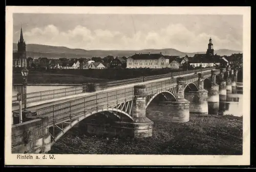 AK Rinteln a. d. W., Brücke über die Weser