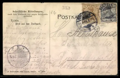 AK Rinteln, Blick aus dem Stadtpark