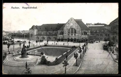 AK Aachen, Blick zum Hauptbahnhof