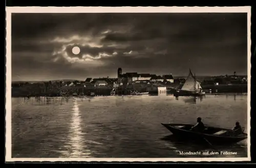 AK Buchau, Mondnacht auf dem Federsee