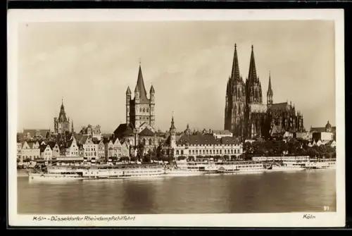 AK Köln, Dom, Köln-Düsseldorfer Rheindampfschifffahrt