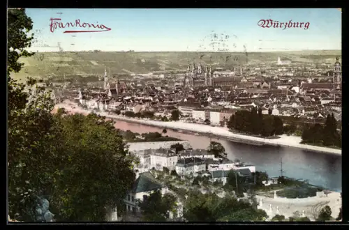 AK Würzburg, Panorama des Ortes
