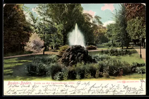 AK Baden-Baden, Partie an der Lichtenthaler Allee