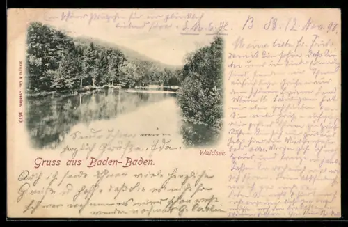AK Baden-Baden, Partie am Waldsee