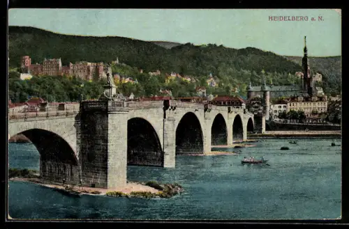 AK Heidelberg a. N., Blick zur Brücke