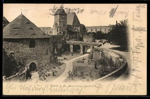 AK Halle a. S., Moritzburg von der Landseite