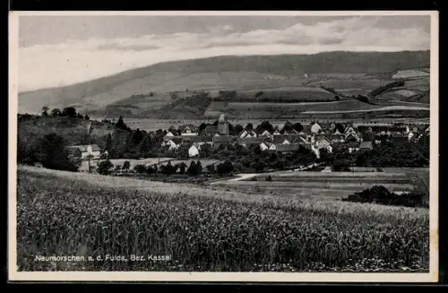 AK Neumorschen a. d. Fulda, Ortsansicht mit Feldern