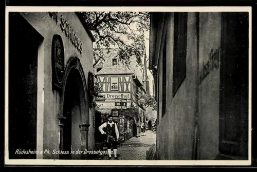 AK Rüdesheim a. Rh., Schloss in der Drosselgasse, Drosselhof