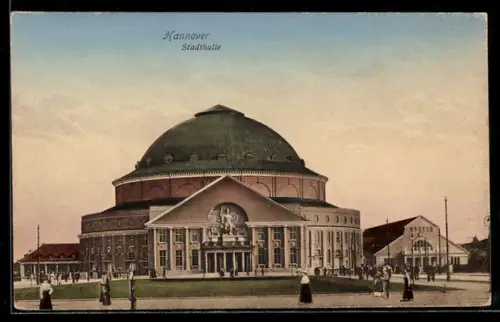 AK Hannover, Stadthalle mit Nachbargebäude