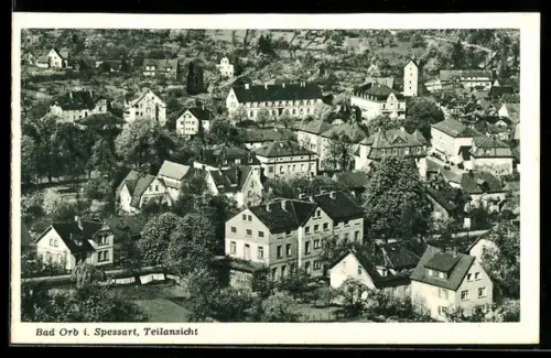 AK Bad Orb i. Spessart, Teilansicht aus der Vogelschau