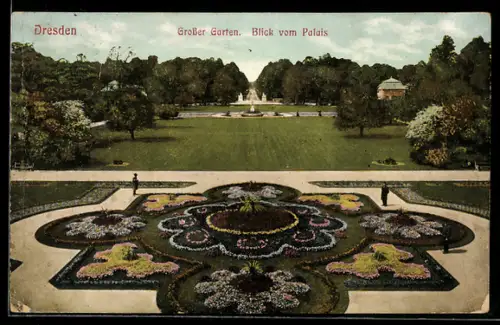 AK Dresden, Grosser Garten, Blick vom Palais