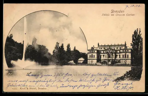 AK Dresden, Palais im Grossen Garten