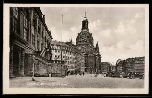 AK Dresden, Neumarkt mit Dom