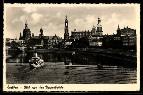 AK Dresden, Elbblick von der Marienbrücke, Stadtpanorama