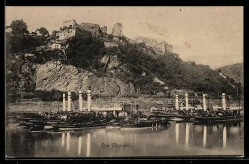 AK St. Goar, Burg Rheinfels, Hafenanlagen