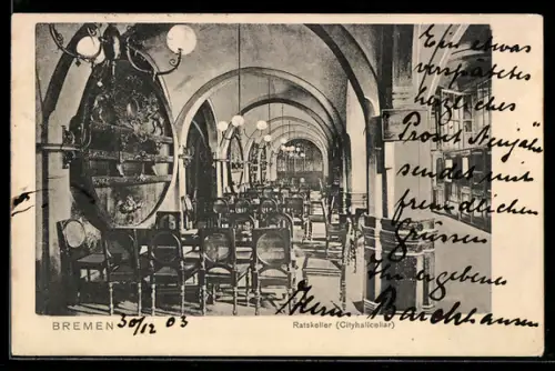 AK Bremen, Ratskeller, Innenansicht