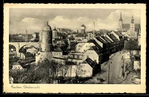 AK Bautzen, Totalansicht aus der Vogelschau