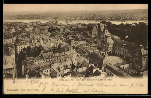 AK Bonn, Totalansicht von der Münster Kirche aus