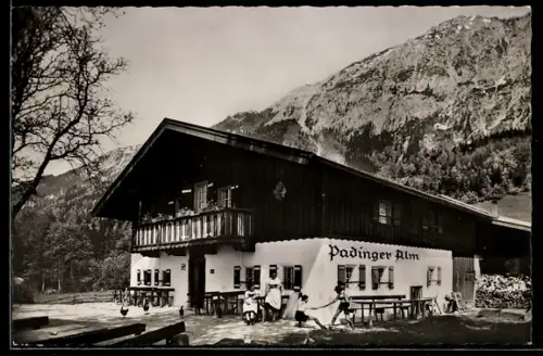 AK Bad Reichenhall, Gaststätte Padinger Alm, Blick gegen Staufen