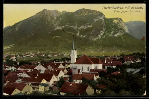 AK Partenkirchen, Mit Kramer, Blick gegen Garmisch