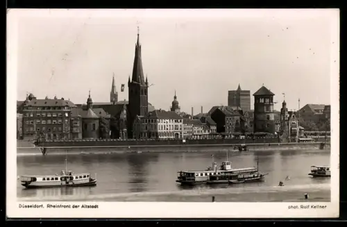 AK Düsseldorf, Rheinfront der Altstadt