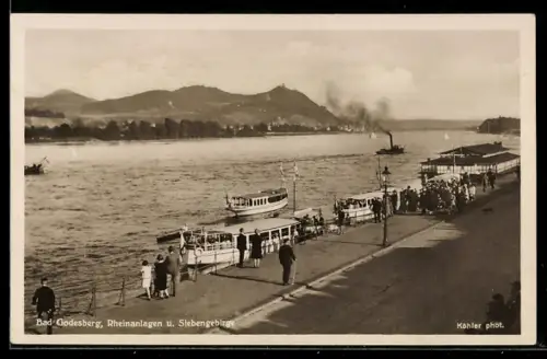 AK Bad Godesberg, Rheinanlagen, Siebengebirge