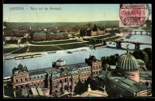 AK Dresden, Blick auf die Neustadt