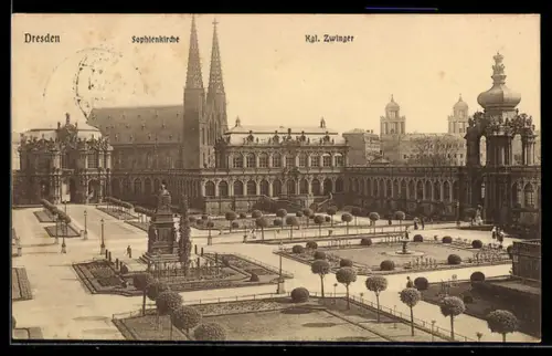 AK Dresden, Sophienkirche, Kgl. Zwinger