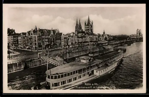 AK Köln a. Rh., Frankenwerft mit Landebrücken