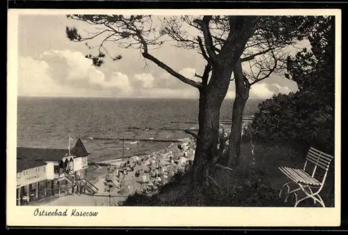 AK Koserow, Strand, Seebrücke, Badegäste