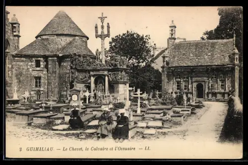 AK Guimiliau, Le Chevet, le Calvaire et l`Ossuaire