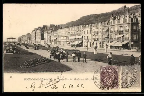 AK Boulogne-sur-Mer, Perspective du Boulevard Ste. Beuve