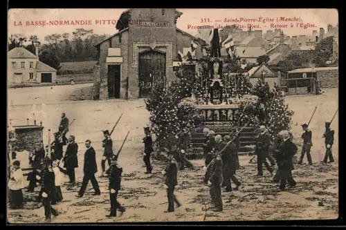 AK Saint-Pierre-Église /Manche, Procession de la Fête-Dieu