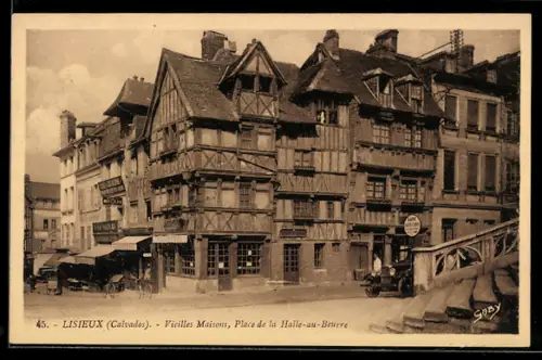 AK Lisieux /Calvados, Vieilles Maisons, Place de la Halle-au-Beurre