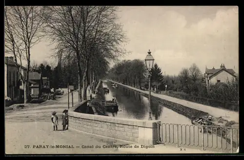 AK Paray-le-Monial, Canal du Centre, Route de Digoin