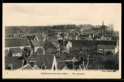 AK Châteauneuf-sur-Cher, Vue générale
