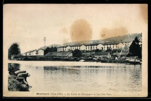 AK Montbard /Côte-d`Or, Le canal de Bourgogne et les Cités Fays